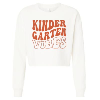 Kindergarten Vibes To School Teacher Cropped Pullover Crew