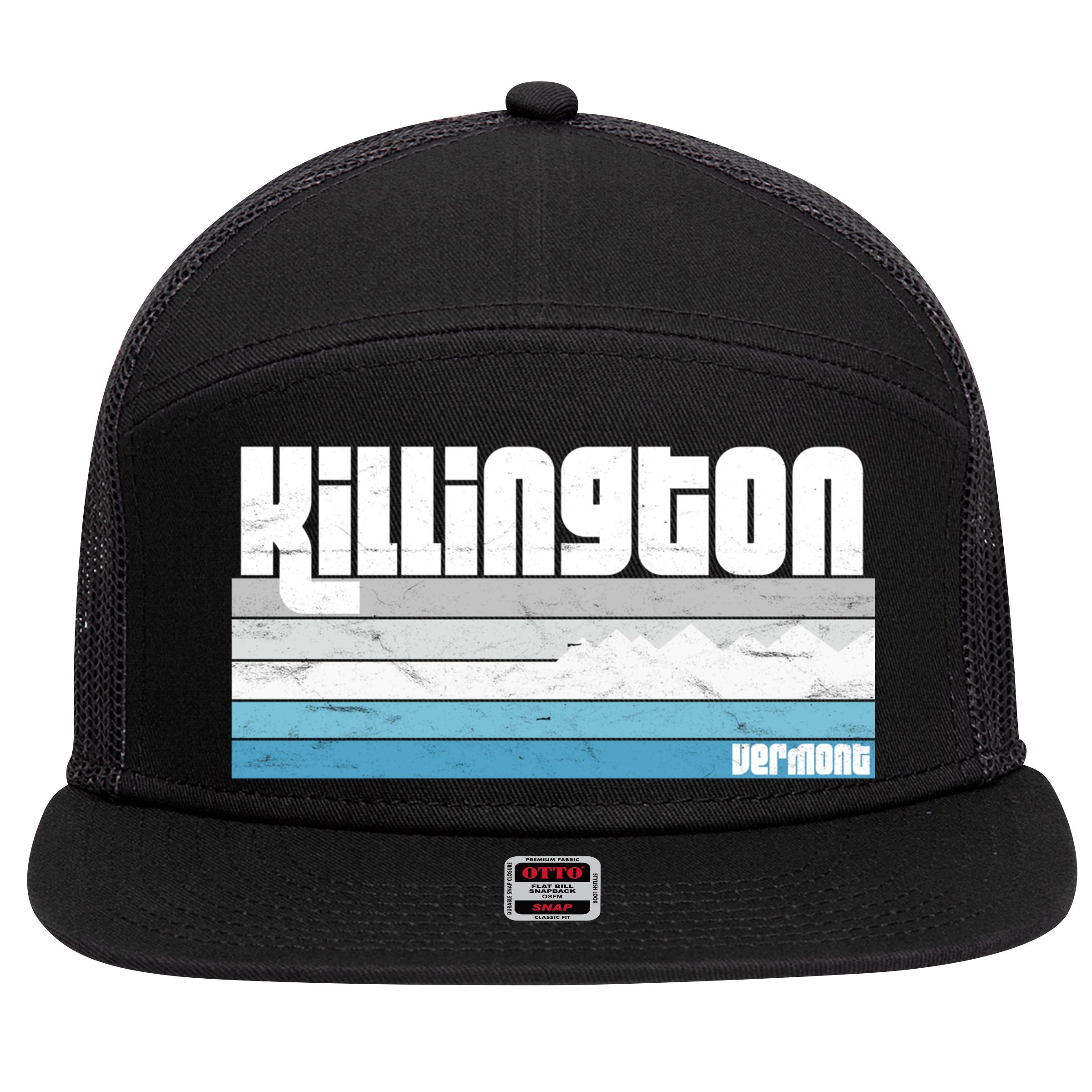 Killington Vermont Vt Retro Vacation Skiing Snowboarding Gift 7 Panel Mesh Trucker Snapback Hat