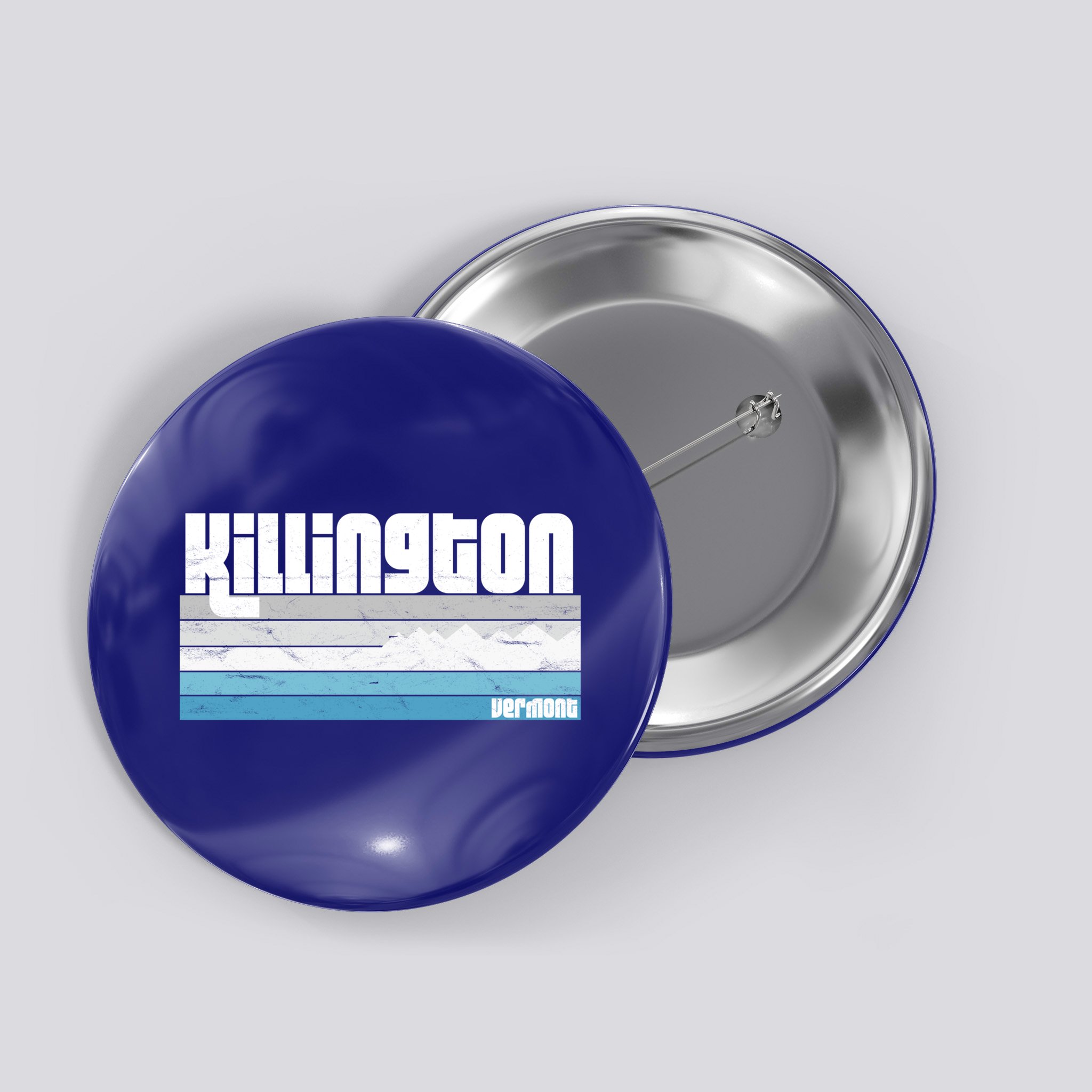 Killington Vermont Vt Retro Vacation Skiing Snowboarding Gift Button