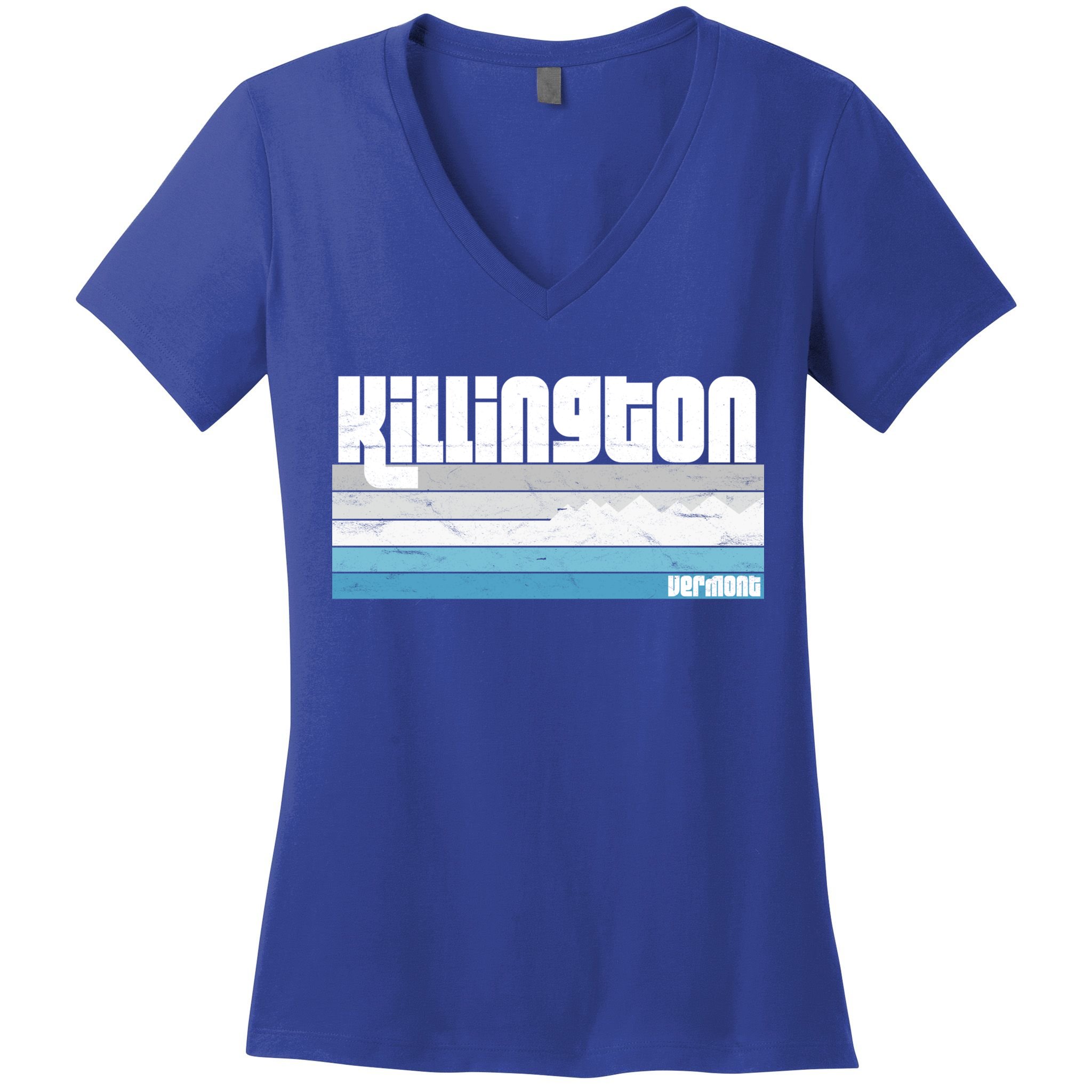 Killington Vermont Vt Retro Vacation Skiing Snowboarding Gift Women's V-Neck T-Shirt