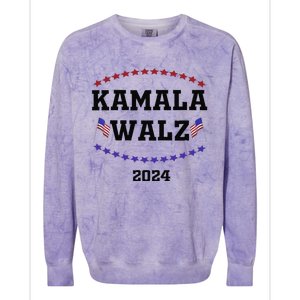 Kamala Waltz 2024Kamala Harris Tim Waltz 2024 Colorblast Crewneck Sweatshirt