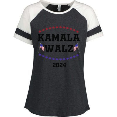 Kamala Waltz 2024Kamala Harris Tim Waltz 2024 Enza Ladies Jersey Colorblock Tee