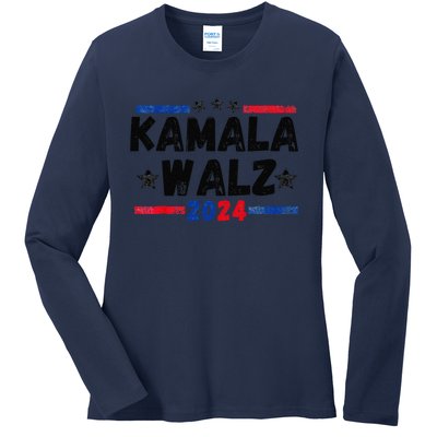 Kamala Walz 2024 For Brighter Tomorrow Ladies Long Sleeve Shirt