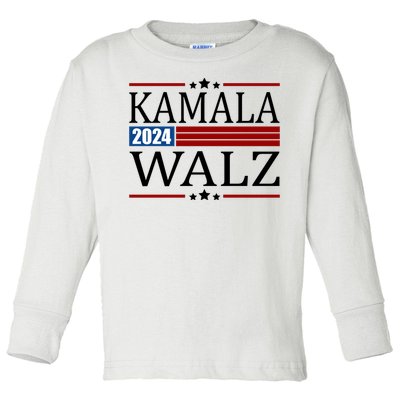 Kamala Walz 2024 Election Political Toddler Long Sleeve Shirt