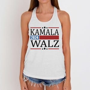 Kamala Walz 2024 Election Political Women's Knotted Racerback Tank