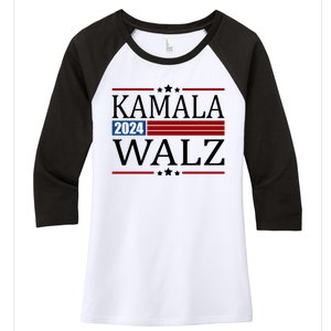 Kamala Walz 2024 Election Political Women's Tri-Blend 3/4-Sleeve Raglan Shirt