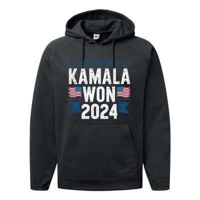 Kamala Won 2024 Election Inauguration Performance Fleece Hoodie