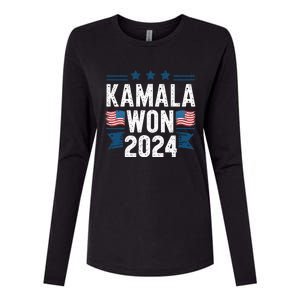 Kamala Won 2024 Election Inauguration Womens Cotton Relaxed Long Sleeve T-Shirt