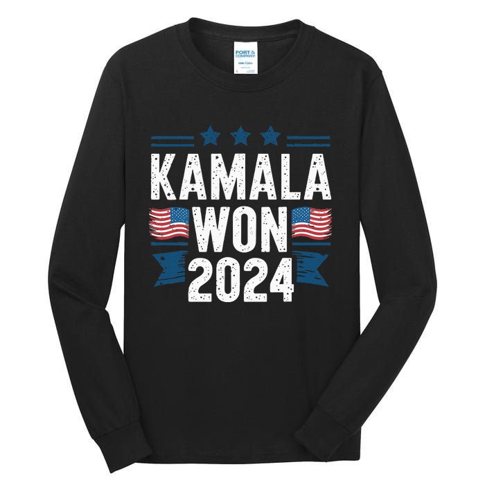 Kamala Won 2024 Election Inauguration Tall Long Sleeve T-Shirt