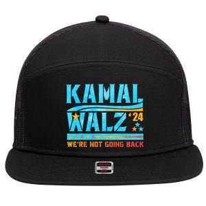 Kamala Waltz 2024 WeRe Not Going Back Harris Election Team 7 Panel Mesh Trucker Snapback Hat