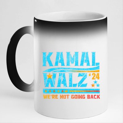 Kamala Waltz 2024 WeRe Not Going Back Harris Election Team 11oz Black Color Changing Mug