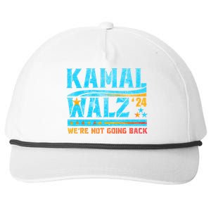 Kamala Waltz 2024 WeRe Not Going Back Harris Election Team Snapback Five-Panel Rope Hat