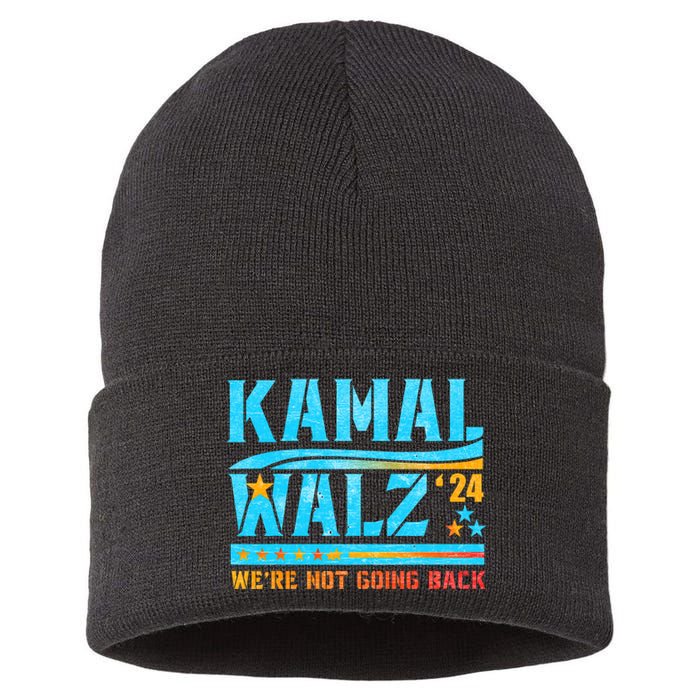 Kamala Waltz 2024 WeRe Not Going Back Harris Election Team Sustainable Knit Beanie