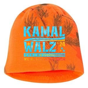 Kamala Waltz 2024 WeRe Not Going Back Harris Election Team Kati - Camo Knit Beanie