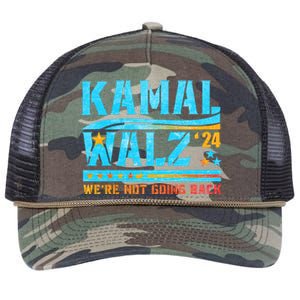 Kamala Waltz 2024 WeRe Not Going Back Harris Election Team Retro Rope Trucker Hat Cap