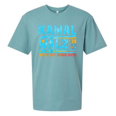 Kamala Waltz 2024 WeRe Not Going Back Harris Election Team Sueded Cloud Jersey T-Shirt