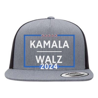 Kamala Walz 2024 Is President Election Is Vote Democratic Flat Bill Trucker Hat