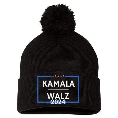 Kamala Walz 2024 Is President Election Is Vote Democratic Pom Pom 12in Knit Beanie