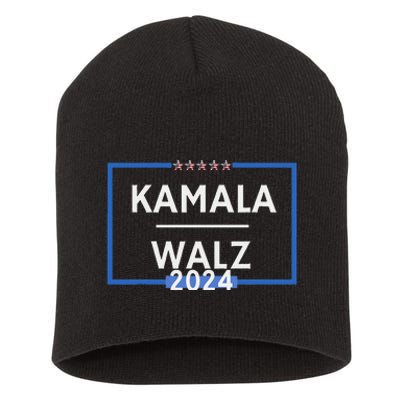 Kamala Walz 2024 Is President Election Is Vote Democratic Short Acrylic Beanie