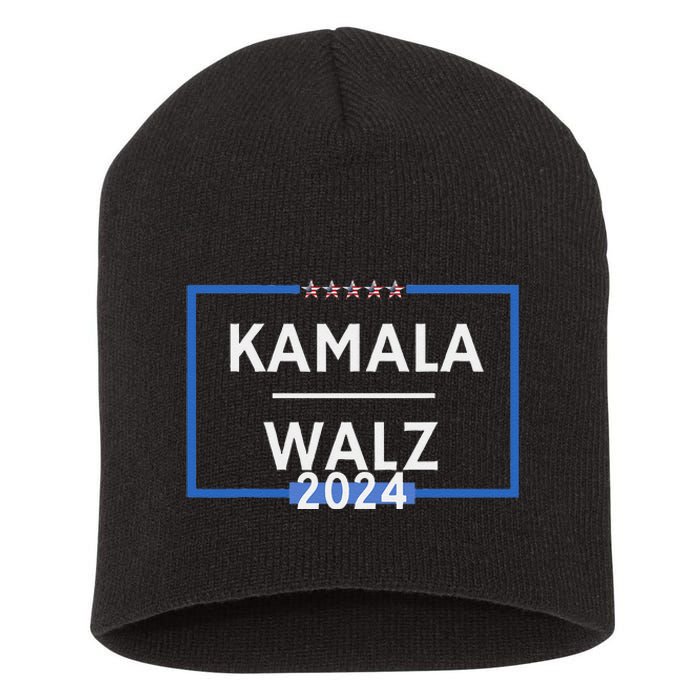 Kamala Walz 2024 Is President Election Is Vote Democratic Short Acrylic Beanie