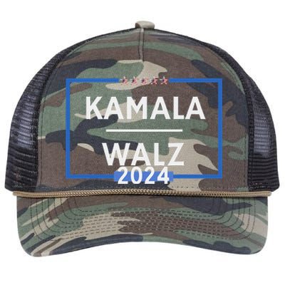 Kamala Walz 2024 Is President Election Is Vote Democratic Retro Rope Trucker Hat Cap