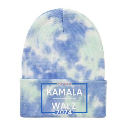 Kamala Walz 2024 Is President Election Is Vote Democratic Tie Dye 12in Knit Beanie