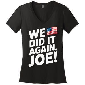 Kamala Wins 2024 We Did It Again Joe! Premium Women's V-Neck T-Shirt