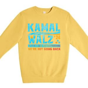 Kamala Waltz 2024 WeRe Not Going Back Harris Election Team Premium Crewneck Sweatshirt