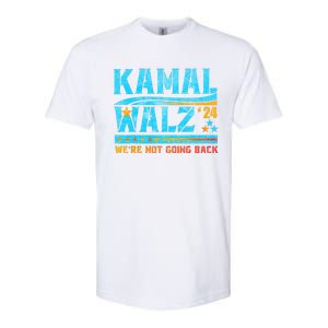 Kamala Waltz 2024 WeRe Not Going Back Harris Election Team Softstyle CVC T-Shirt