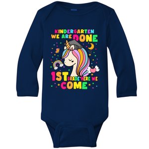 Kindergarten We Are Done 1St Grade Unicorn Gift Baby Long Sleeve Bodysuit