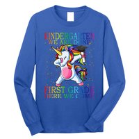 Kindergarten We Are Done First Grade Here We Come Unicorn Great Gift Long Sleeve Shirt