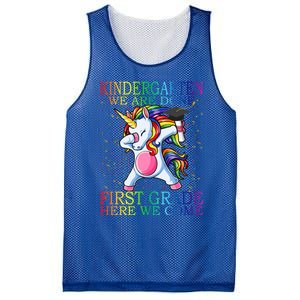 Kindergarten We Are Done First Grade Here We Come Unicorn Great Gift Mesh Reversible Basketball Jersey Tank