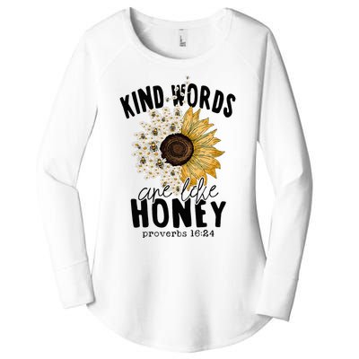 Kind Words Are Like Honey Jesus Christian Women Bible Women's Perfect Tri Tunic Long Sleeve Shirt