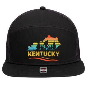 Kentucky With A Bigfoot 7 Panel Mesh Trucker Snapback Hat