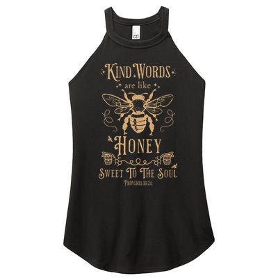 Kind Words Are Like Honey Bible Verse Christian Prayer Women's Perfect Tri Rocker Tank