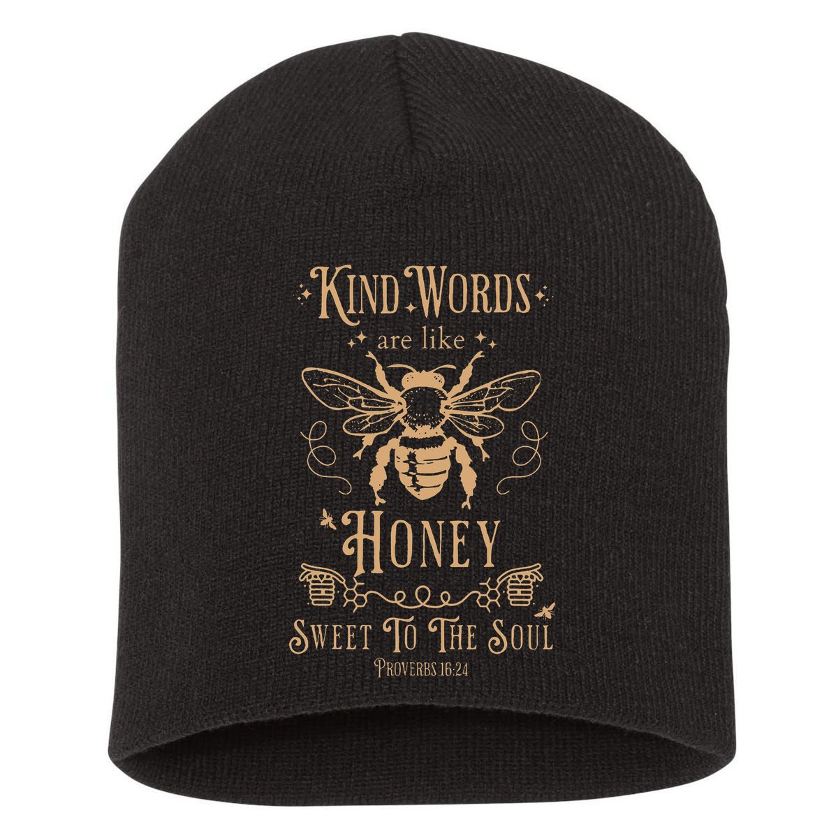 Kind Words Are Like Honey Bible Verse Christian Prayer Short Acrylic Beanie
