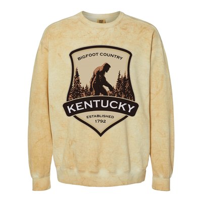 Kentucky With A Bigfoot Or A Sasquatch Colorblast Crewneck Sweatshirt