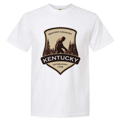 Kentucky With A Bigfoot Or A Sasquatch Garment-Dyed Heavyweight T-Shirt