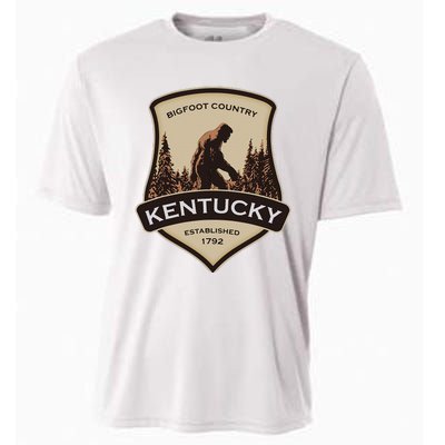 Kentucky With A Bigfoot Or A Sasquatch Cooling Performance Crew T-Shirt