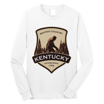 Kentucky With A Bigfoot Or A Sasquatch Long Sleeve Shirt