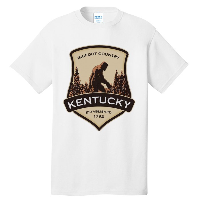 Kentucky With A Bigfoot Or A Sasquatch Tall T-Shirt