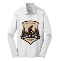 Kentucky With A Bigfoot Or A Sasquatch Silk Touch Performance Long Sleeve Polo