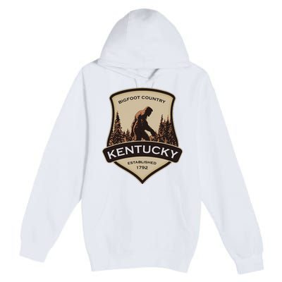 Kentucky With A Bigfoot Or A Sasquatch Premium Pullover Hoodie