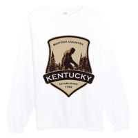 Kentucky With A Bigfoot Or A Sasquatch Premium Crewneck Sweatshirt