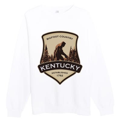 Kentucky With A Bigfoot Or A Sasquatch Premium Crewneck Sweatshirt