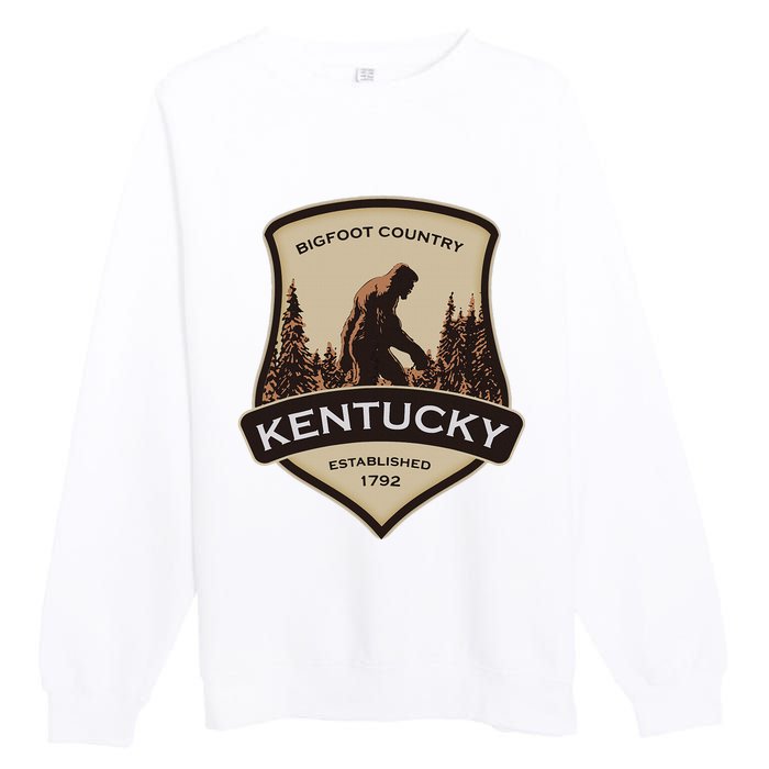 Kentucky With A Bigfoot Or A Sasquatch Premium Crewneck Sweatshirt