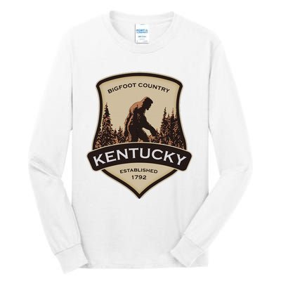 Kentucky With A Bigfoot Or A Sasquatch Tall Long Sleeve T-Shirt