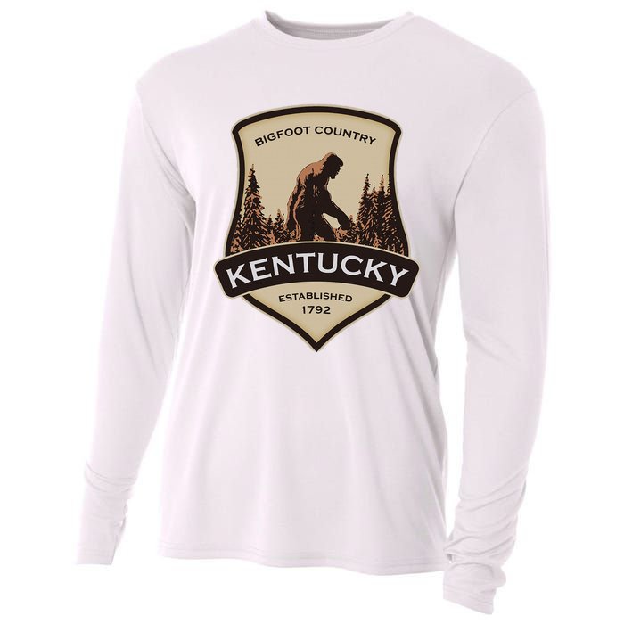 Kentucky With A Bigfoot Or A Sasquatch Cooling Performance Long Sleeve Crew