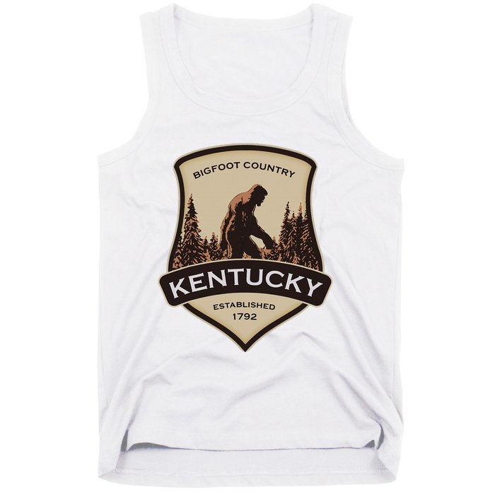 Kentucky With A Bigfoot Or A Sasquatch Tank Top