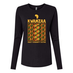 Kwanzaa Family Community Culture Womens Cotton Relaxed Long Sleeve T-Shirt